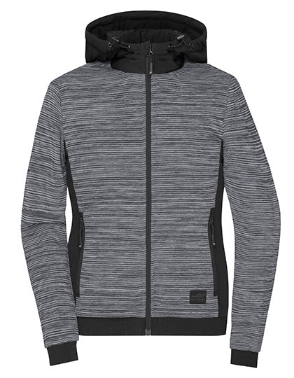 Ladies´ Padded Hybrid Jacket in Carbon Melange, Größe 4XL