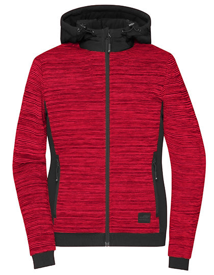 Ladies´ Padded Hybrid Jacket in Red Melange, Größe 4XL