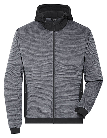 Men´s Padded Hybrid Jacket in Carbon Melange, Größe 6XL