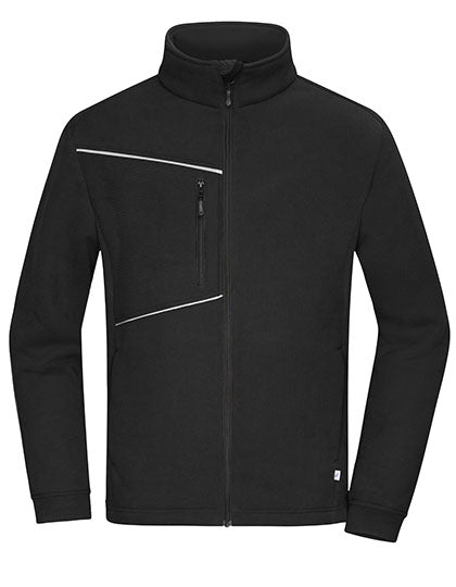 Fleece Jacket - Corduroy Look in Black, Größe 4XL