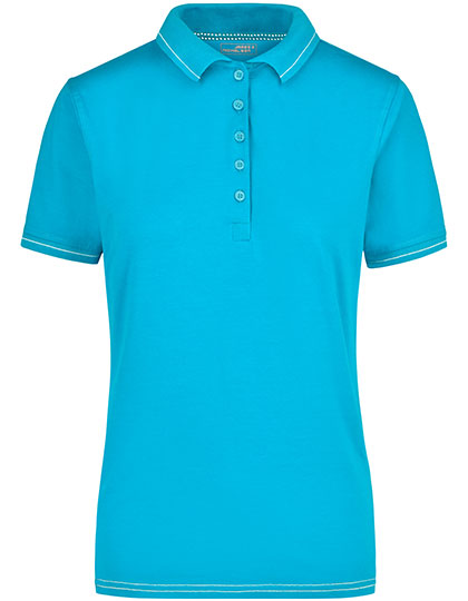 Ladies´ Elastic Polo in Aqua, Größe XXL