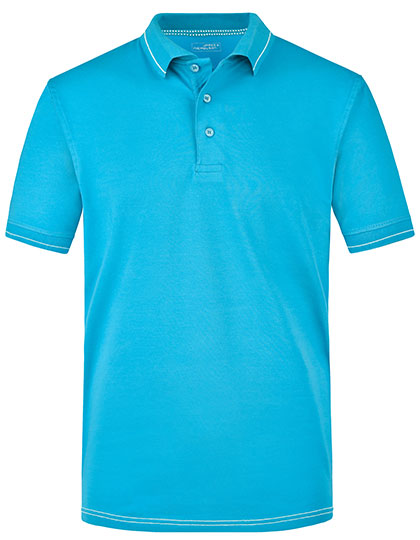 Men´s Elastic Polo in Aqua, Größe 3XL