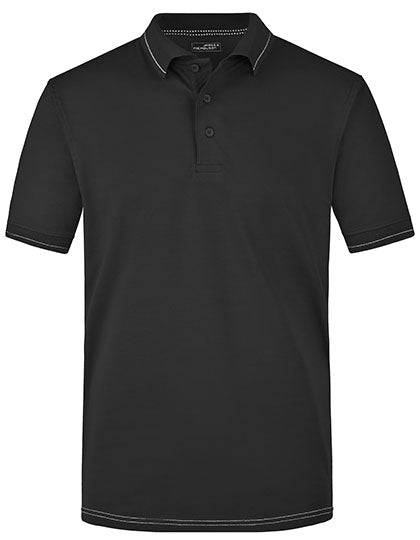 Men´s Elastic Polo in Black, Größe 3XL