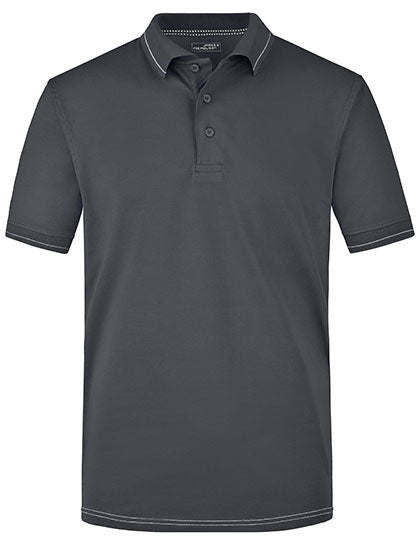 Men´s Elastic Polo in Graphite (Solid), Größe 3XL
