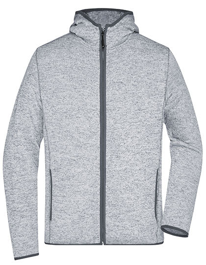 Men´s Knitted Fleece Hoody in Light Melange, Größe 3XL