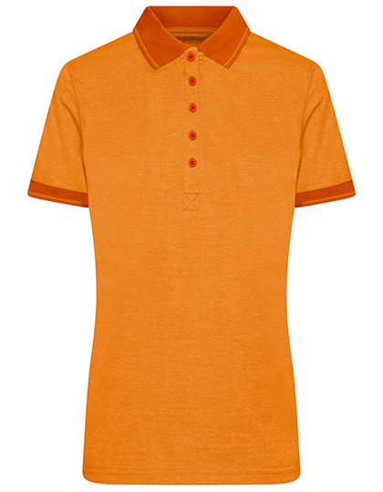Ladies´ Heather Polo in Orange Melange, Größe XXL