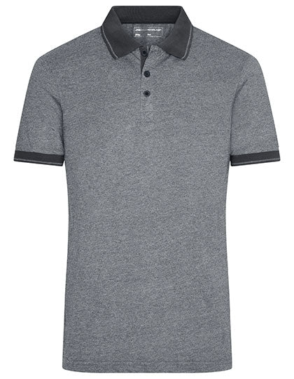 Men´s Heather Polo in Black Melange, Größe 3XL