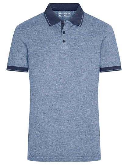 Men´s Heather Polo in Blue Melange, Größe 3XL