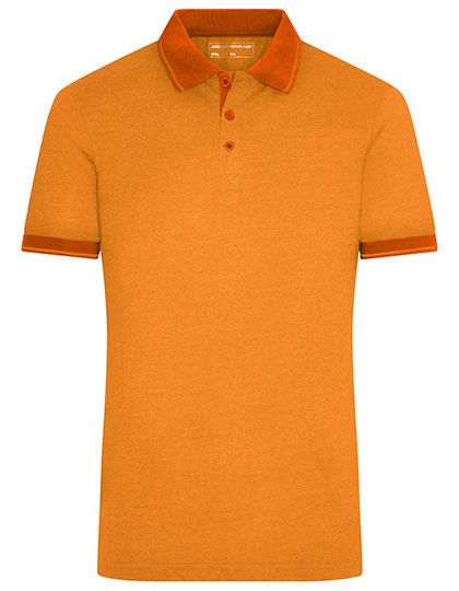 Men´s Heather Polo in Orange Melange, Größe 3XL