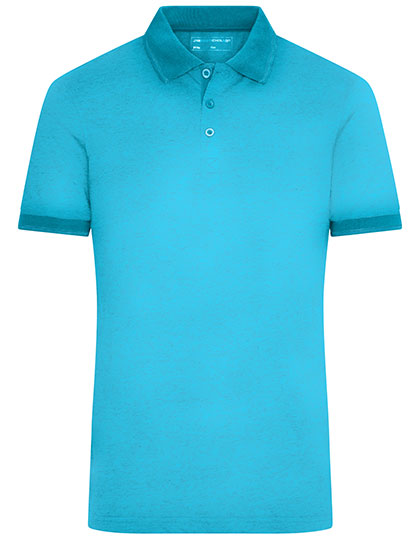 Men´s Heather Polo in Turquoise Melange, Größe 3XL