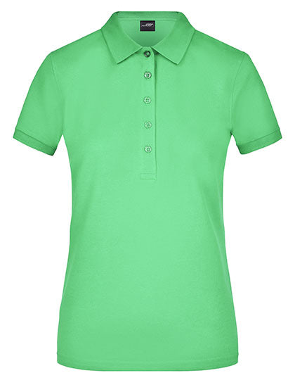 Ladies´ Elastic Polo Piqué in Lime Green, Größe XXL