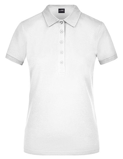 Ladies´ Elastic Polo Piqué in White, Größe XXL