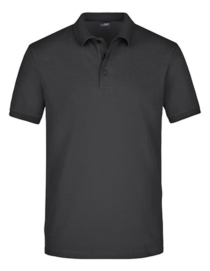 Men´s Elastic Polo Piqué in Black, Größe 3XL