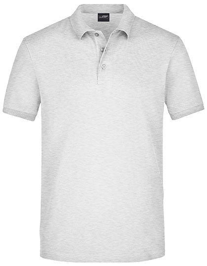 Men´s Elastic Polo Piqué in Grey Heather, Größe 3XL