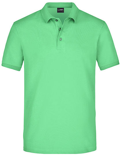 Men´s Elastic Polo Piqué in Lime Green, Größe 3XL