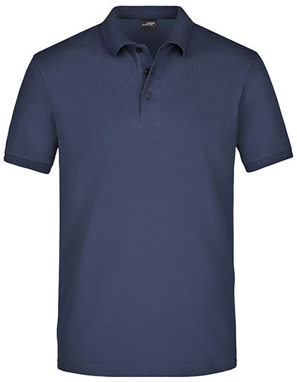 Men´s Elastic Polo Piqué in Navy, Größe 3XL
