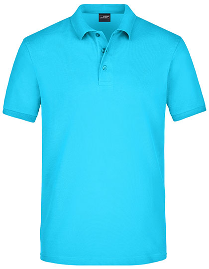 Men´s Elastic Polo Piqué in Turquoise, Größe 3XL