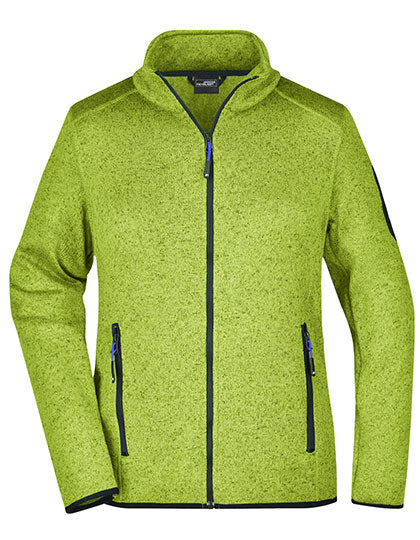 Ladies´ Knitted Fleece Jacket in Kiwi Melange, Größe XXL