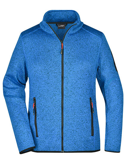 Ladies´ Knitted Fleece Jacket in Royal Melange, Größe XXL