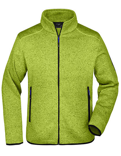 Men´s Knitted Fleece Jacket in Kiwi Melange, Größe 3XL