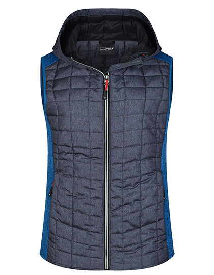 Ladies´ Knitted Hybrid Vest in Royal Melange, Größe XXL