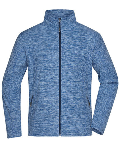 Men´s Fleece Jacket in Blue Melange, Größe 3XL