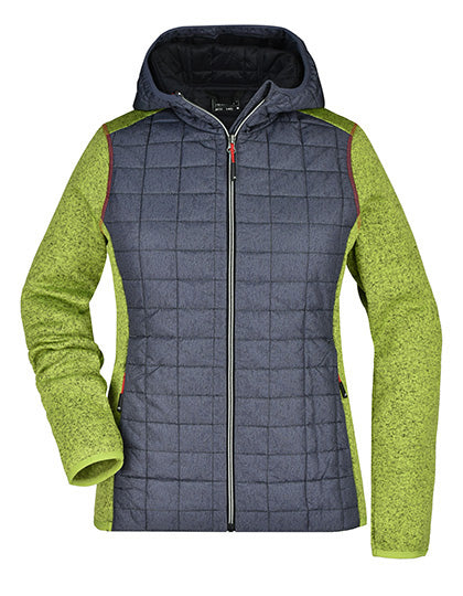 Ladies´ Knitted Hybrid Jacket in Kiwi Melange, Größe XXL