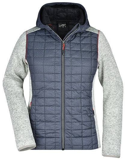 Ladies´ Knitted Hybrid Jacket in Light Melange, Größe XXL