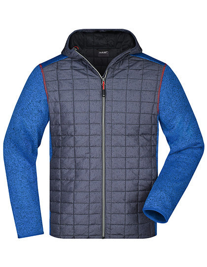 Men´s Knitted Hybrid Jacket in Royal Melange, Größe 3XL