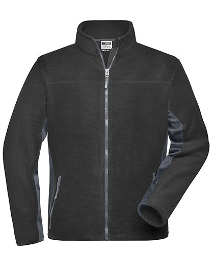 Men´s Workwear Fleece Jacket -STRONG- in Black, Größe 6XL