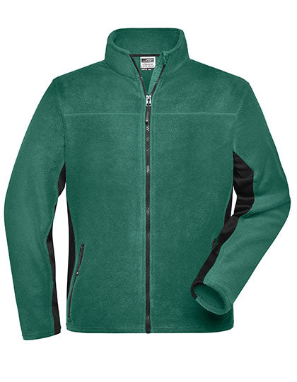 Men´s Workwear Fleece Jacket -STRONG- in Dark Green, Größe 6XL