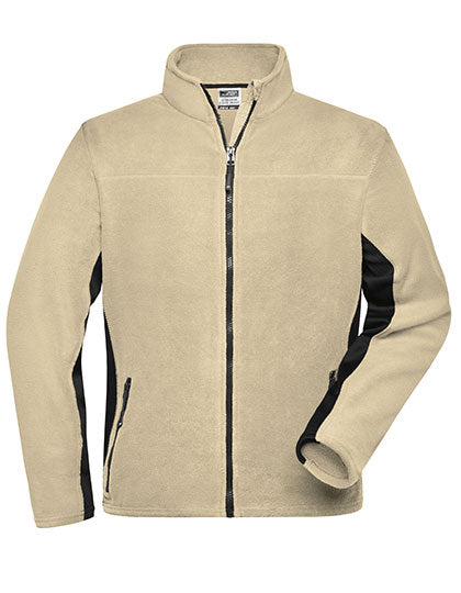 Men´s Workwear Fleece Jacket -STRONG- in Stone, Größe 6XL