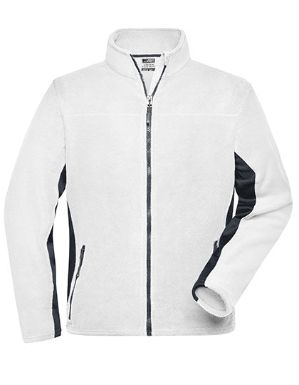 Men´s Workwear Fleece Jacket -STRONG- in White, Größe 6XL