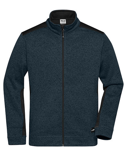 Men´s Knitted Workwear Fleece Jacket -STRONG- in Navy, Größe 6XL