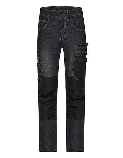 Workwear Stretch-Jeans in Black Denim, Größe 64