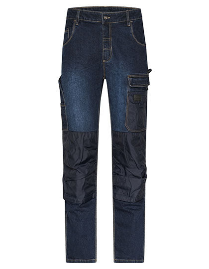 Workwear Stretch-Jeans in Blue Denim, Größe 64