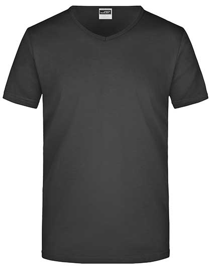 Men´s Slim Fit V-T in Black, Größe XXL