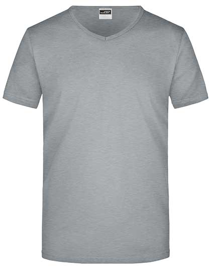 Men´s Slim Fit V-T in Grey Heather, Größe XXL