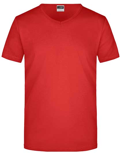 Men´s Slim Fit V-T in Red, Größe XXL