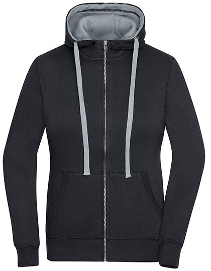 Ladies´ Lifestyle Zip-Hoody in Black, Größe XXL