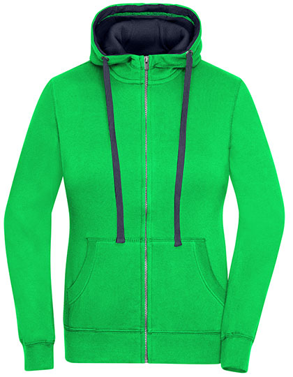 Ladies´ Lifestyle Zip-Hoody in Green, Größe XXL