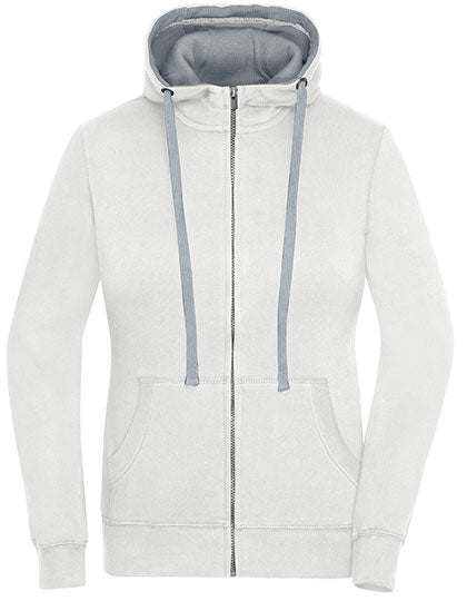Ladies´ Lifestyle Zip-Hoody in Off White, Größe XXL