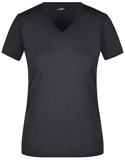 Ladies´ Slim Fit V-T in Black, Größe XXL