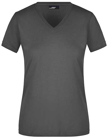 Ladies´ Slim Fit V-T in Graphite (Solid), Größe XXL