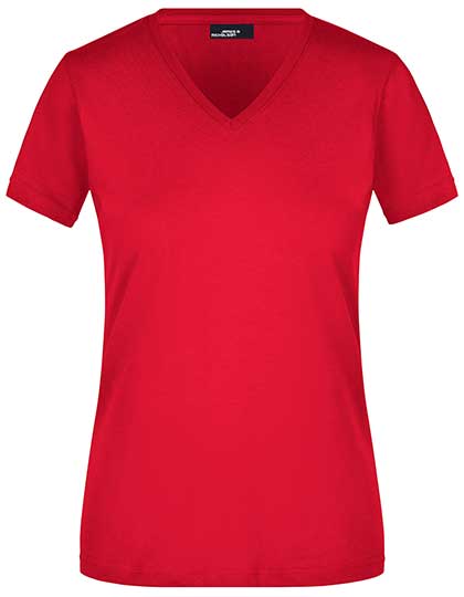 Ladies´ Slim Fit V-T in Red, Größe XXL