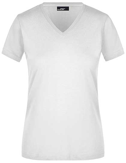 Ladies´ Slim Fit V-T in White, Größe XXL