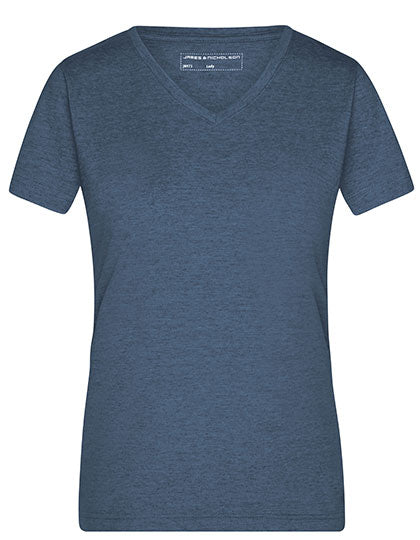 Ladies´ Heather T-Shirt in Blue Melange, Größe XXL