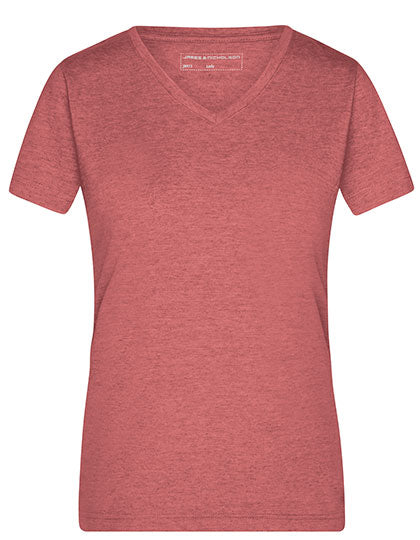 Ladies´ Heather T-Shirt in Red Melange, Größe XXL