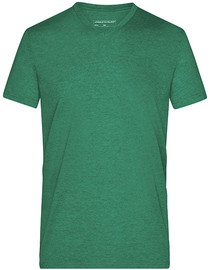Men´s Heather T-Shirt in Green Melange, Größe 3XL