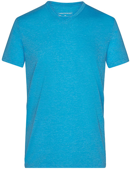 Men´s Heather T-Shirt in Turquoise Melange, Größe 3XL